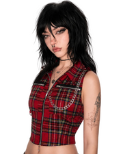 Plaid Chain Crop Cami