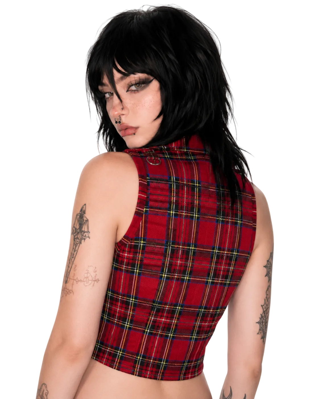 Plaid Chain Crop Cami