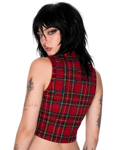 Plaid Chain Crop Cami