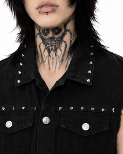 Studded Denim Vest
