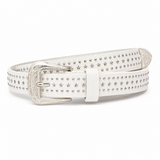 White Studded Punk Belt