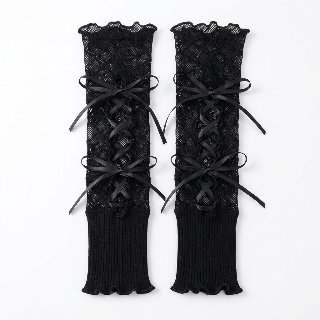 Black Gothic Lace Gloves