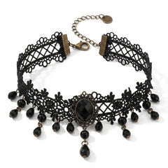 Black Crystal Lace Choker