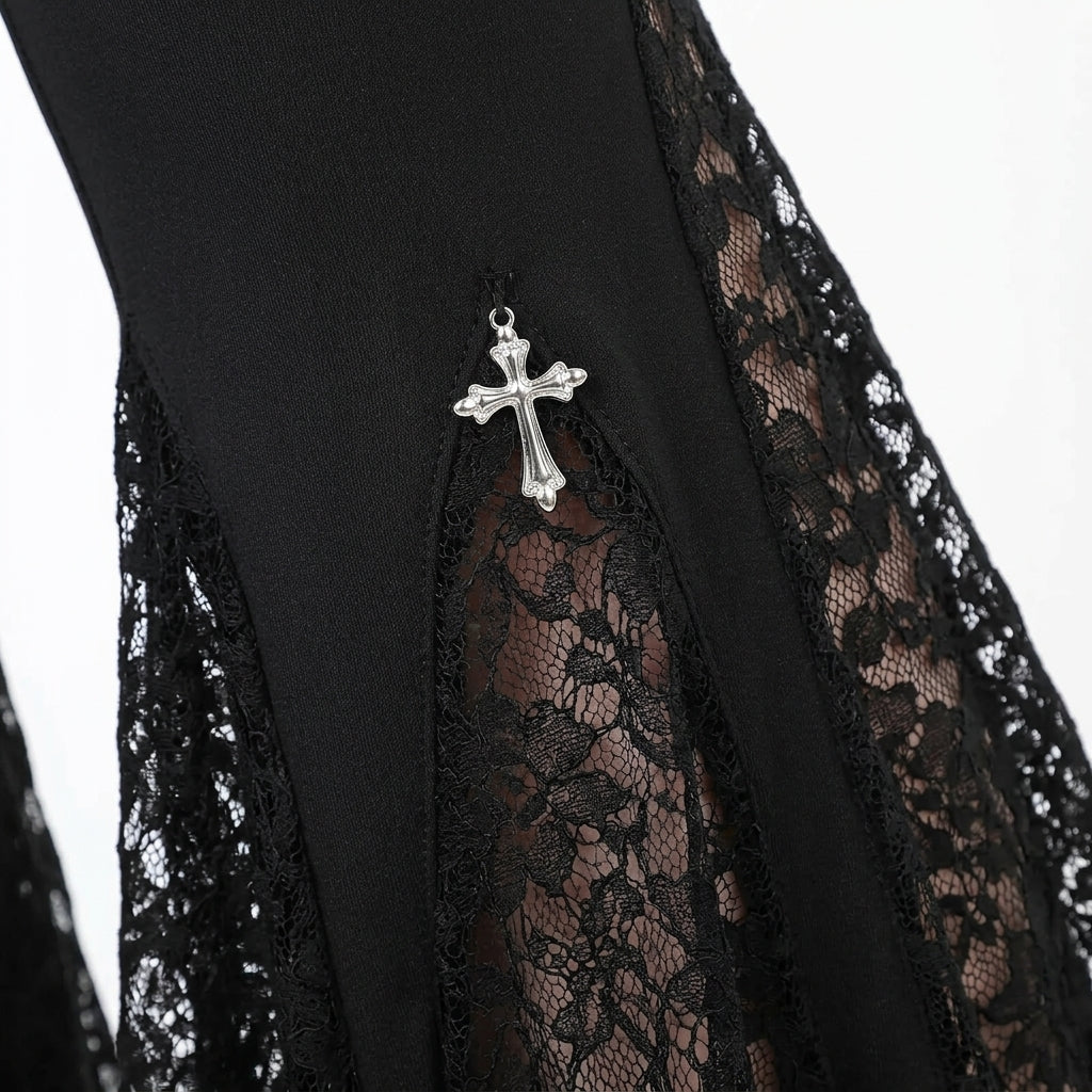 Black Gothic Flare Pants