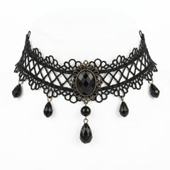 Black Crystal Lace Choker