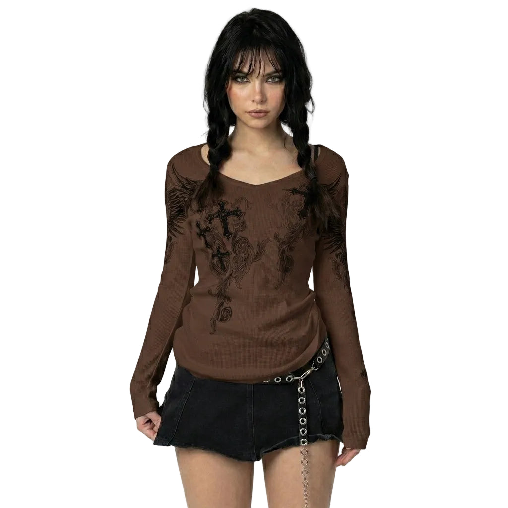 Cross Wings Long Sleeve Tee