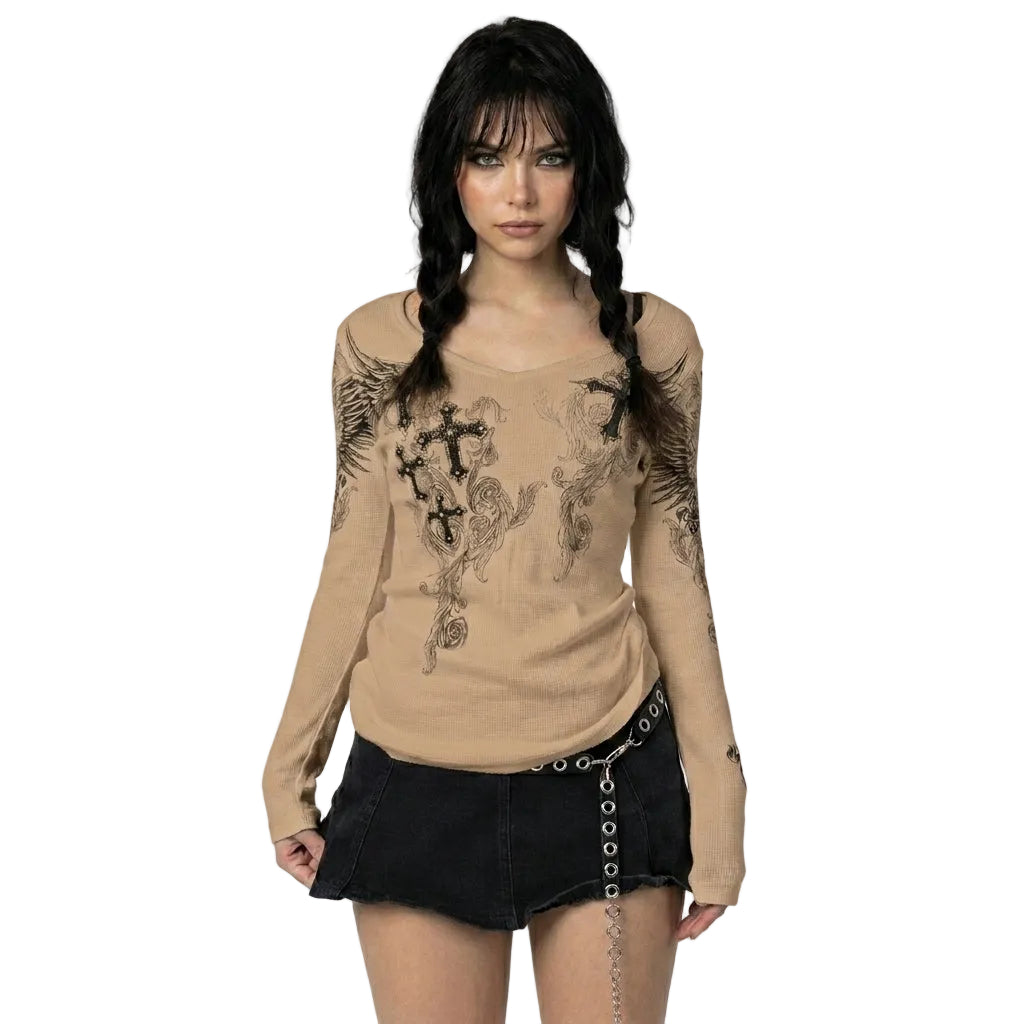 Cross Wings Long Sleeve Tee