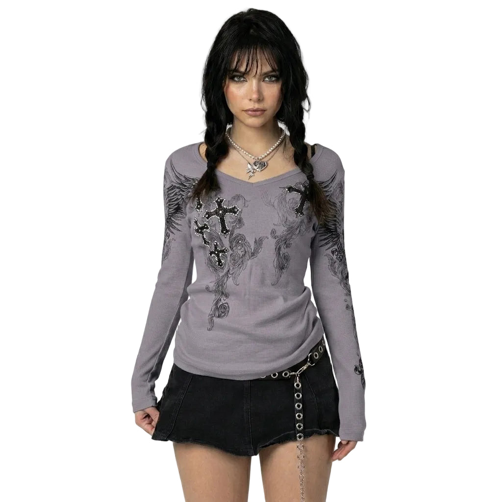 Cross Wings Long Sleeve Tee