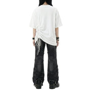 Black Patchwork Flare Jeans