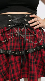 Punk Plaid A-Line Mini Skirt — Plus Size