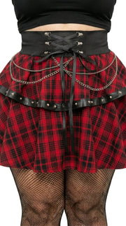 Punk Plaid A-Line Mini Skirt — Plus Size