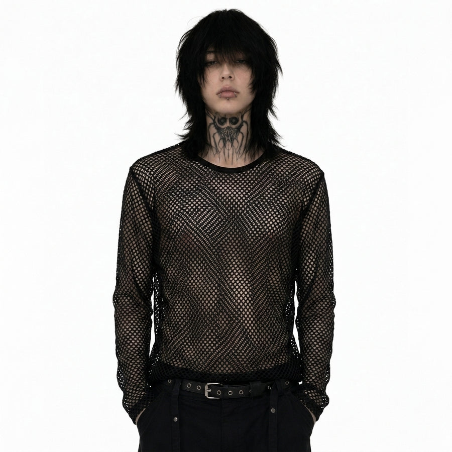 Sheer Mesh Long Sleeve Top