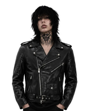 Slim fit black moto jacket