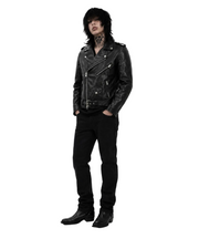 Slim fit black moto jacket