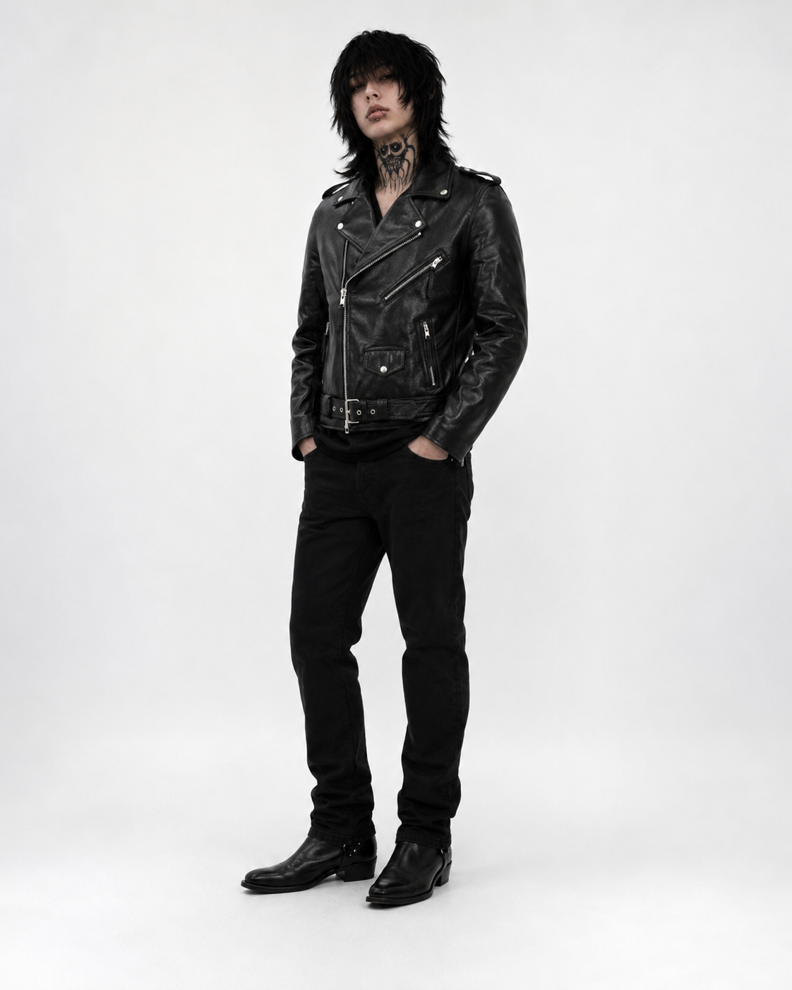 Slim Fit Moto Leather Jacket