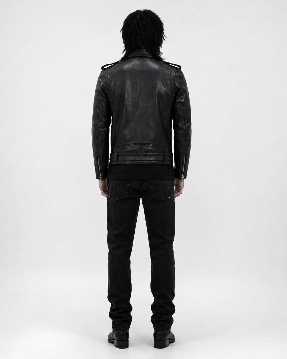 Slim fit black moto jacket
