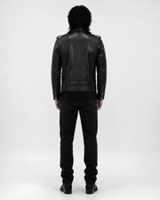 Slim fit black moto jacket