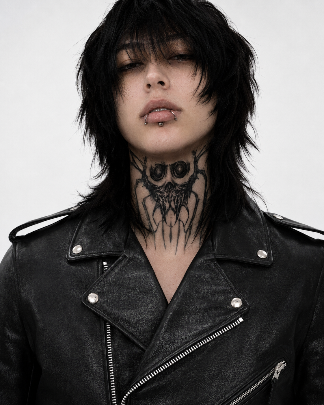 Slim fit black moto jacket