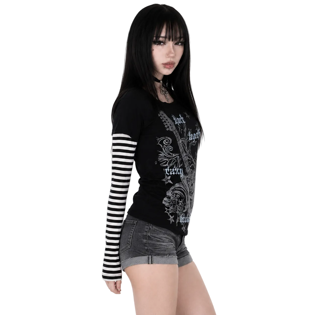 Punk Stripe Patchwork Tee