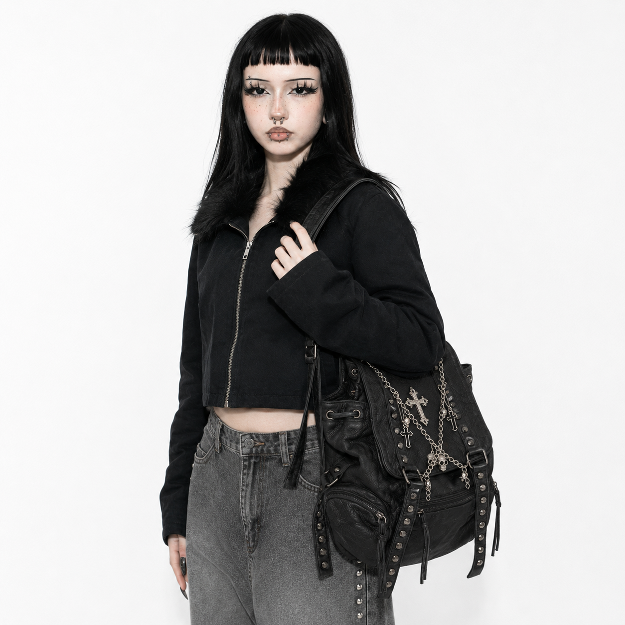 Grunge Rivet Gothic Backpack
