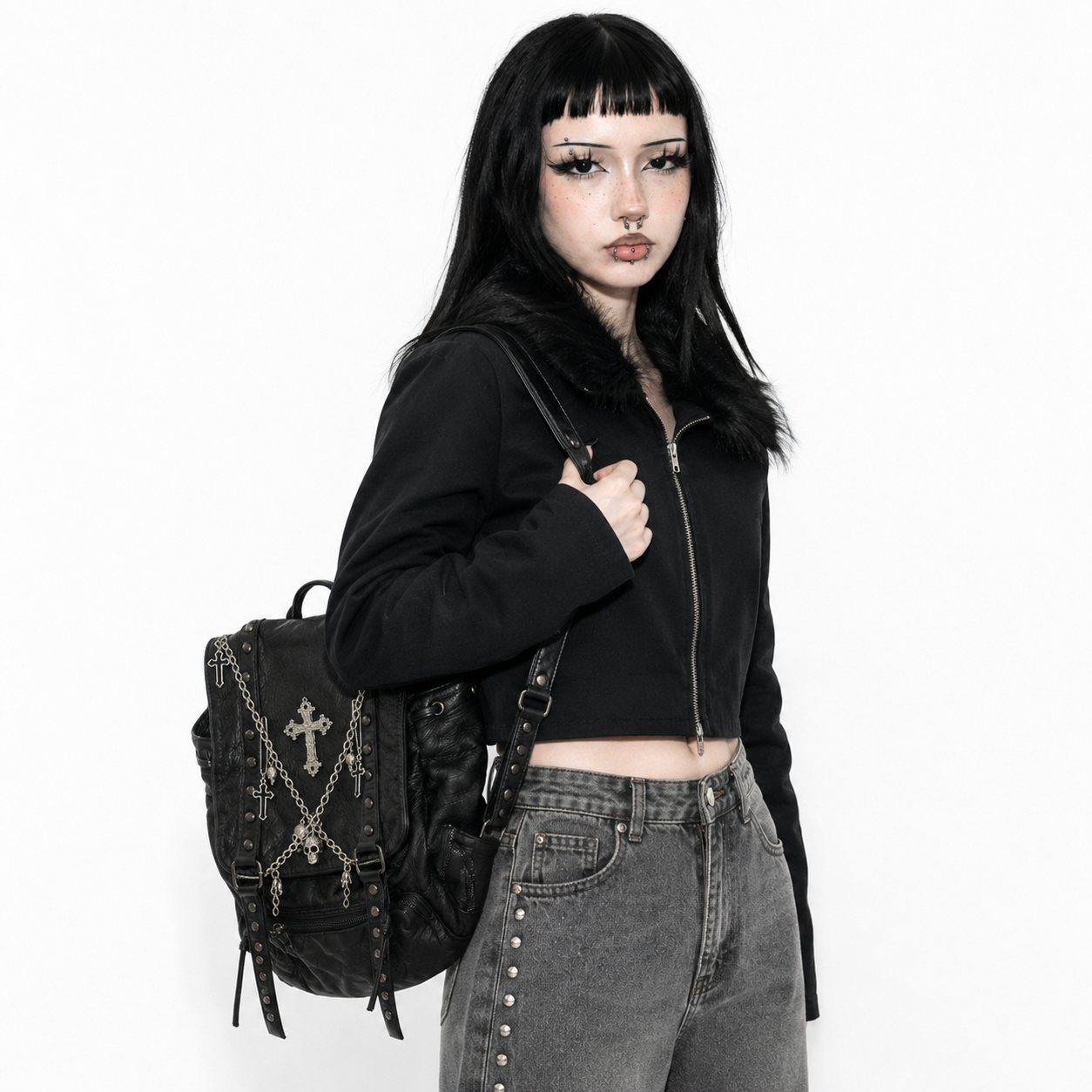 Grunge Rivet Gothic Backpack
