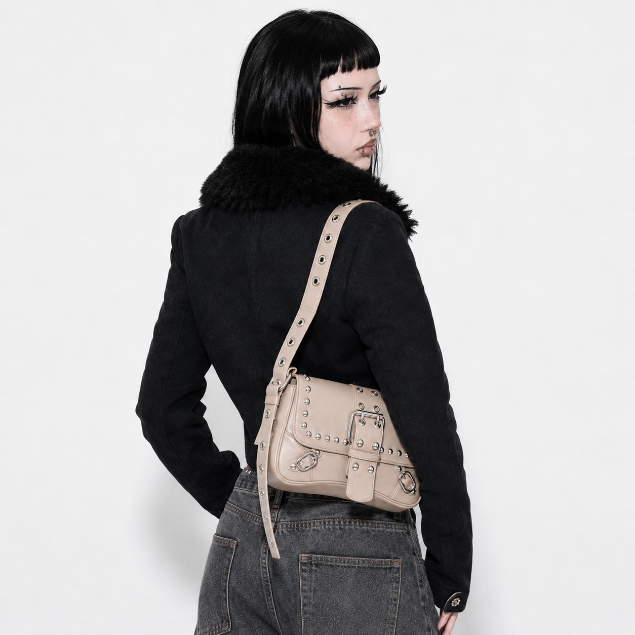 Punk Rivet Buckle Shoulder Bag