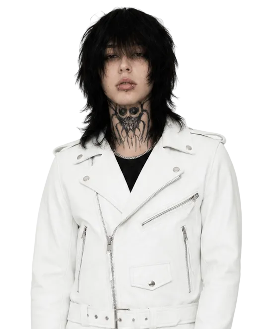 Slim fit black moto jacket