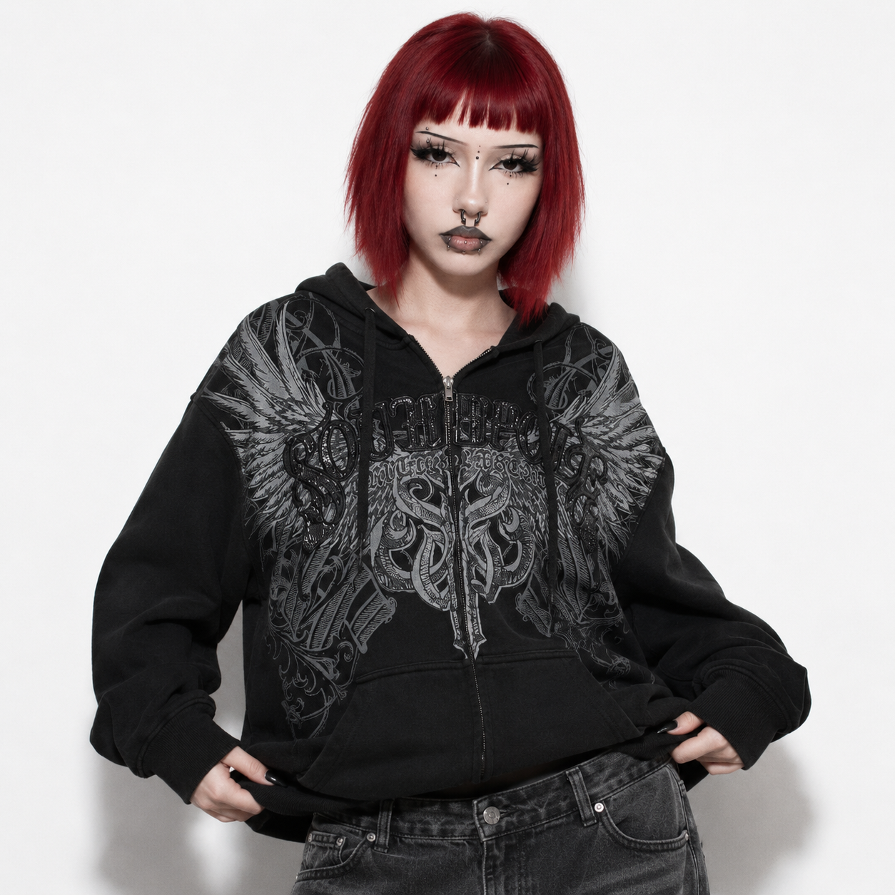 Y2K Fleece Zip-Up Hoodie