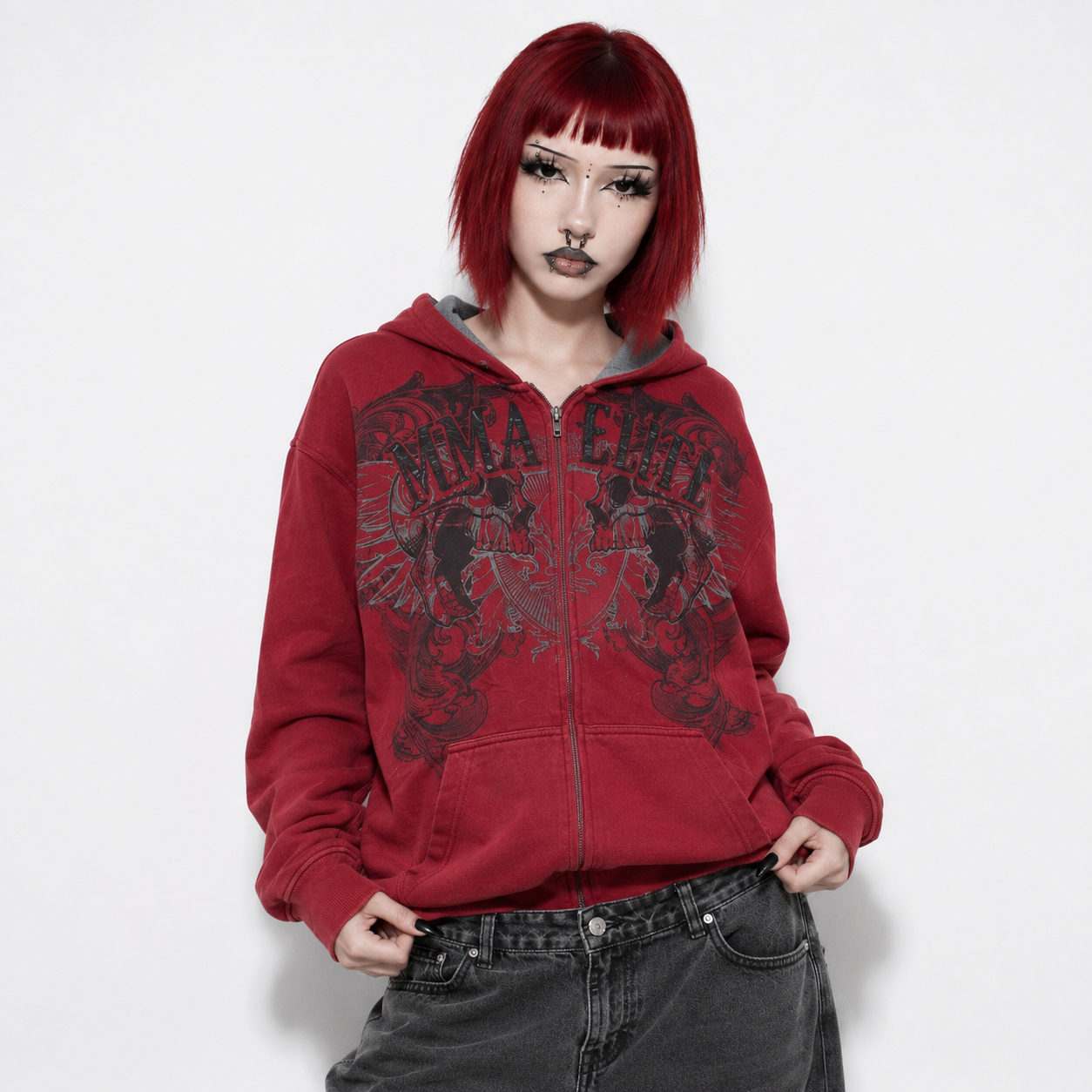 Y2K Fleece Zip-Up Hoodie