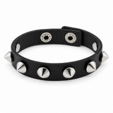 Slim Silver Spike Bracelet - C