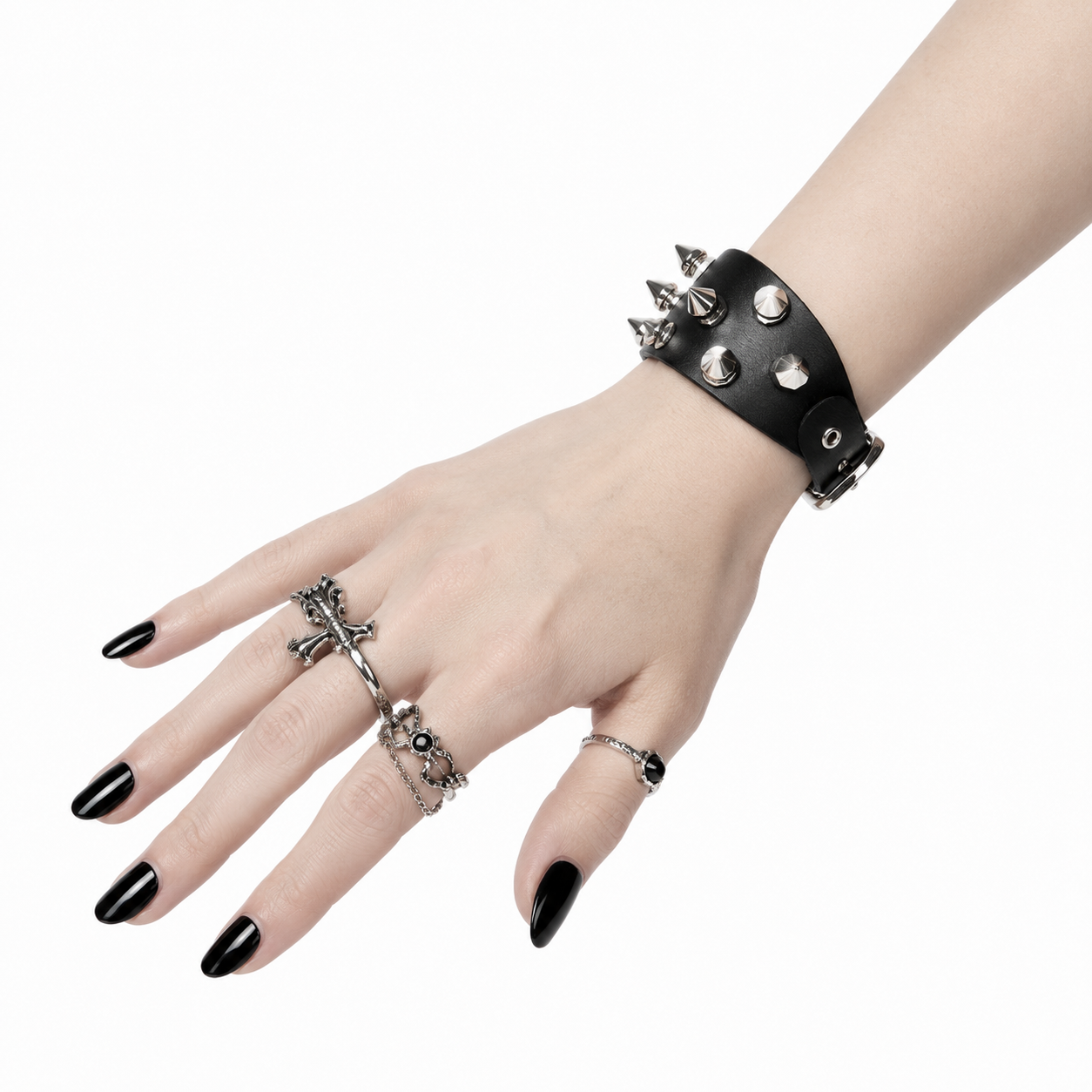 Goth Spike Stud Wrist Cuff Bracelet