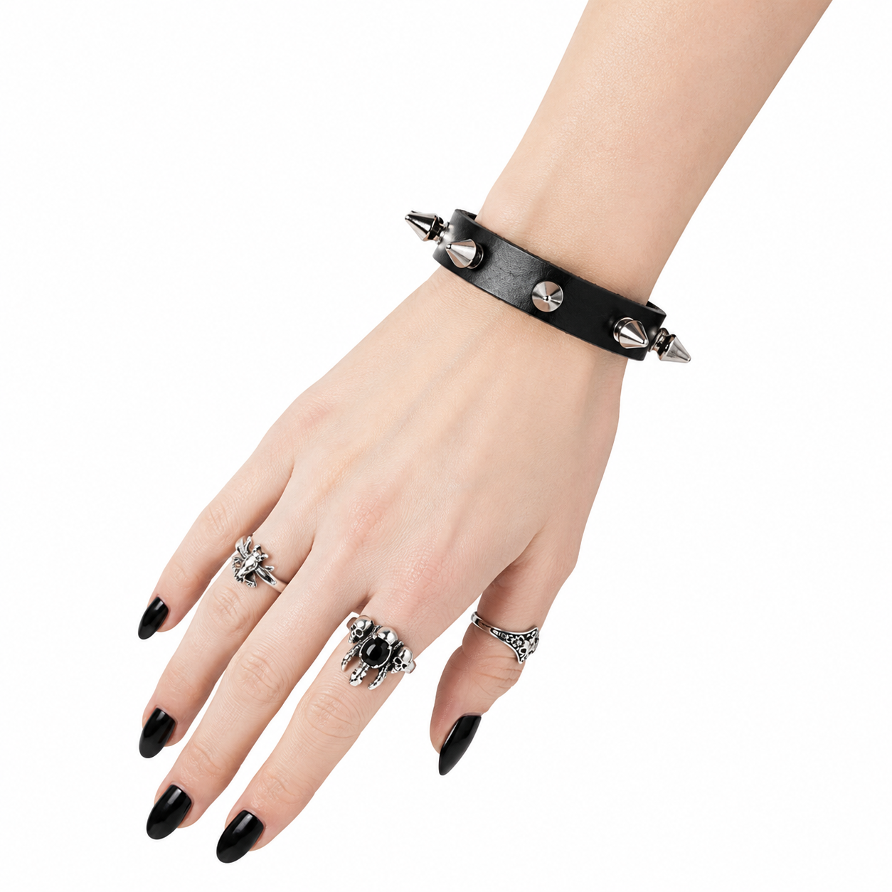 Goth Spike Stud Wrist Cuff Bracelet