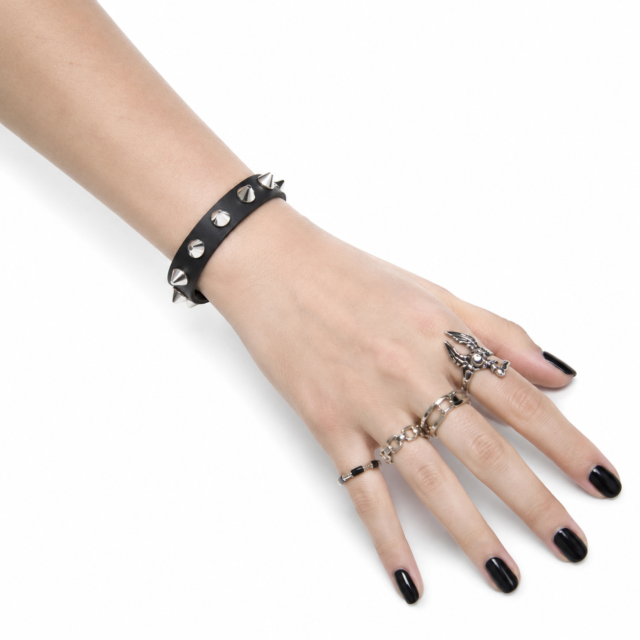 Goth Spike Stud Wrist Cuff Bracelet
