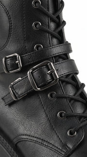 Over-the-Knee Gothic Platform Boots — Lace-Up Wedge, Dark Alt