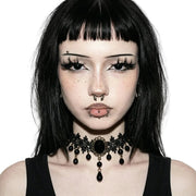 Black Crystal Lace Choker
