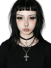 Layered Gothic Cross Necklace