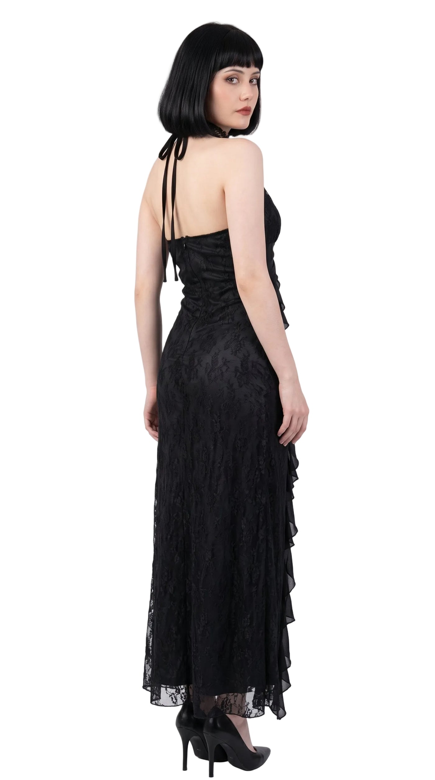 Gothic Slash Neck Sleeveless Maxi Dress — Y2K Vintage Bodycon