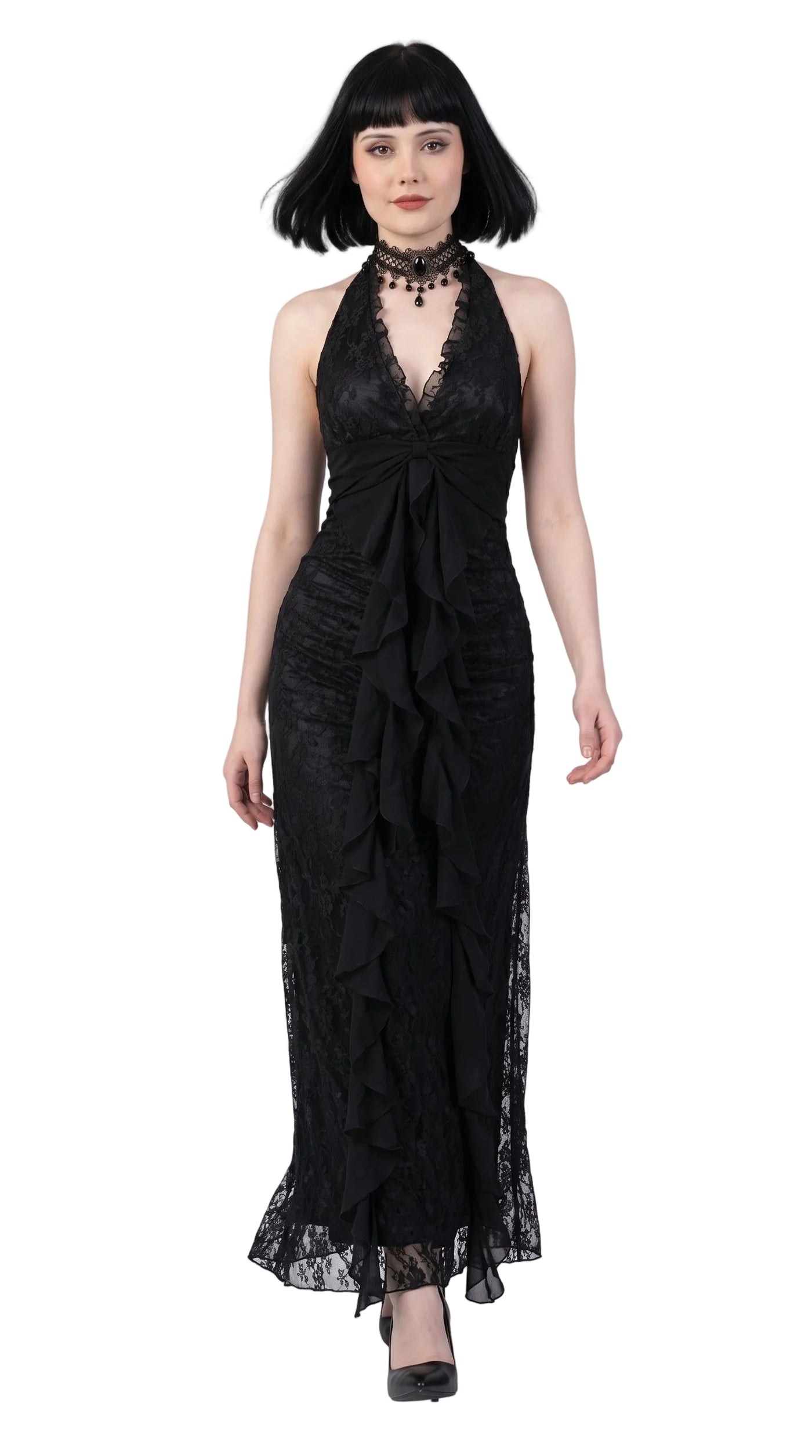 Gothic Slash Neck Sleeveless Maxi Dress — Y2K Vintage Bodycon