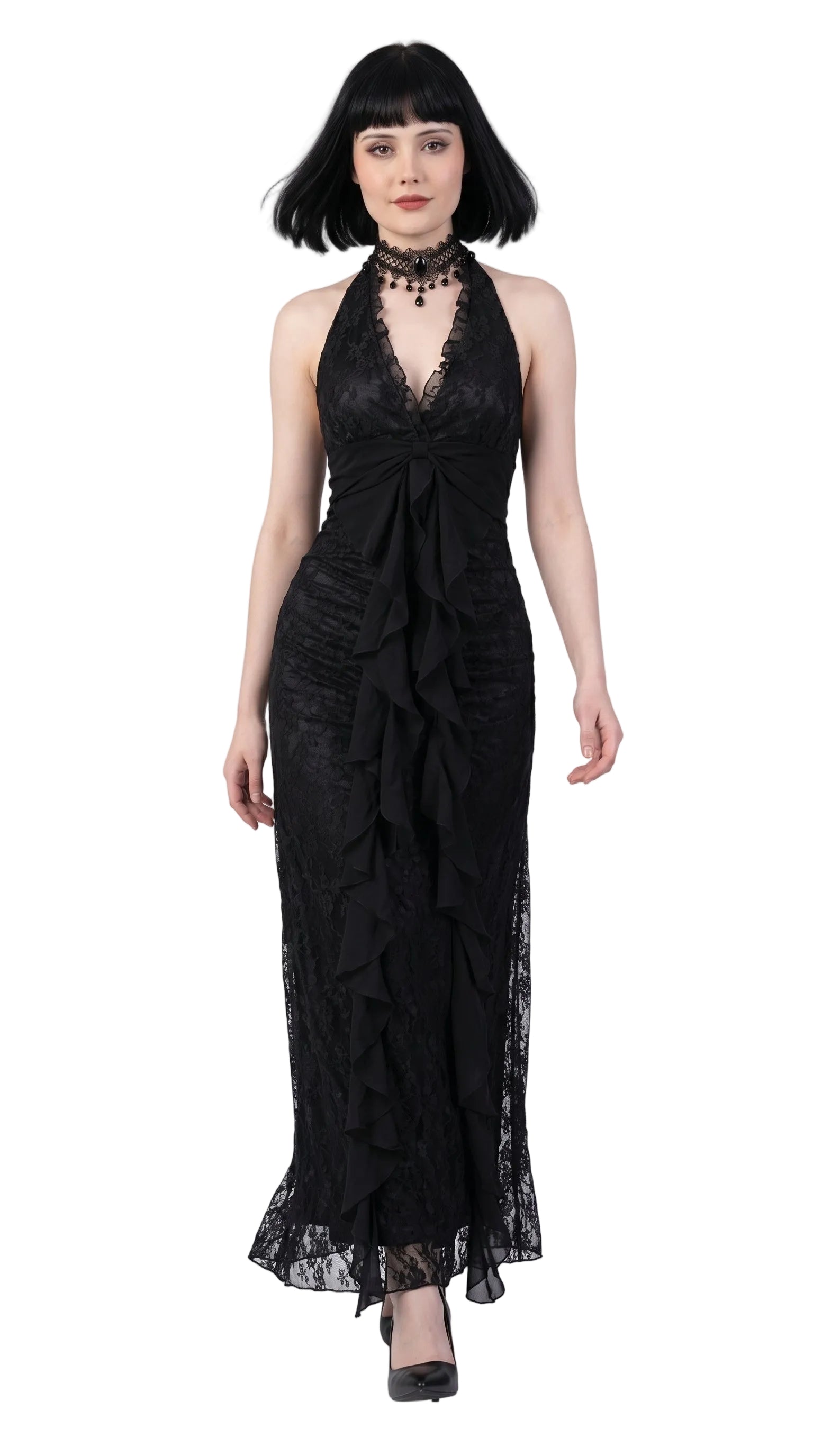 Gothic Slash Neck Sleeveless Maxi Dress — Y2K Vintage Bodycon