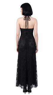 Gothic Slash Neck Sleeveless Maxi Dress — Y2K Vintage Bodycon