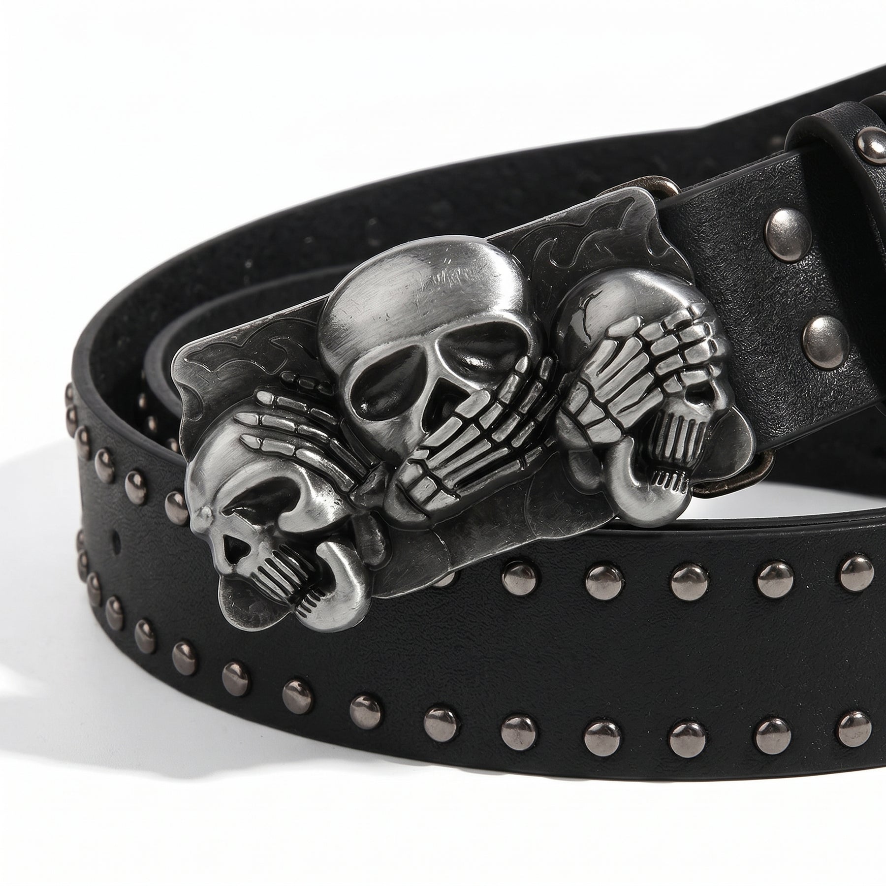 Black Rivet Punk Belt