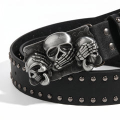 Black Rivet Punk Belt