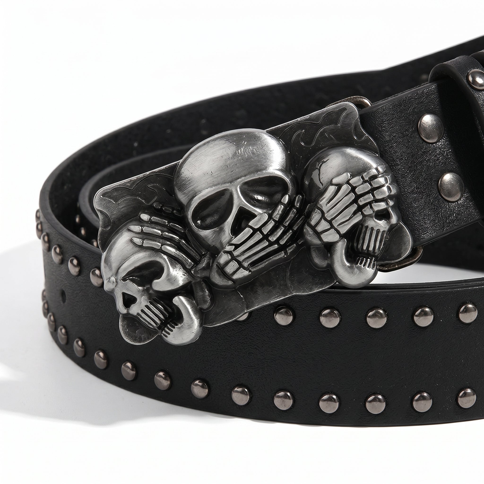 Black Rivet Punk Belt