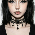 Black Crystal Lace Choker