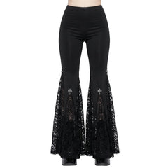 Black Gothic Flare Pants