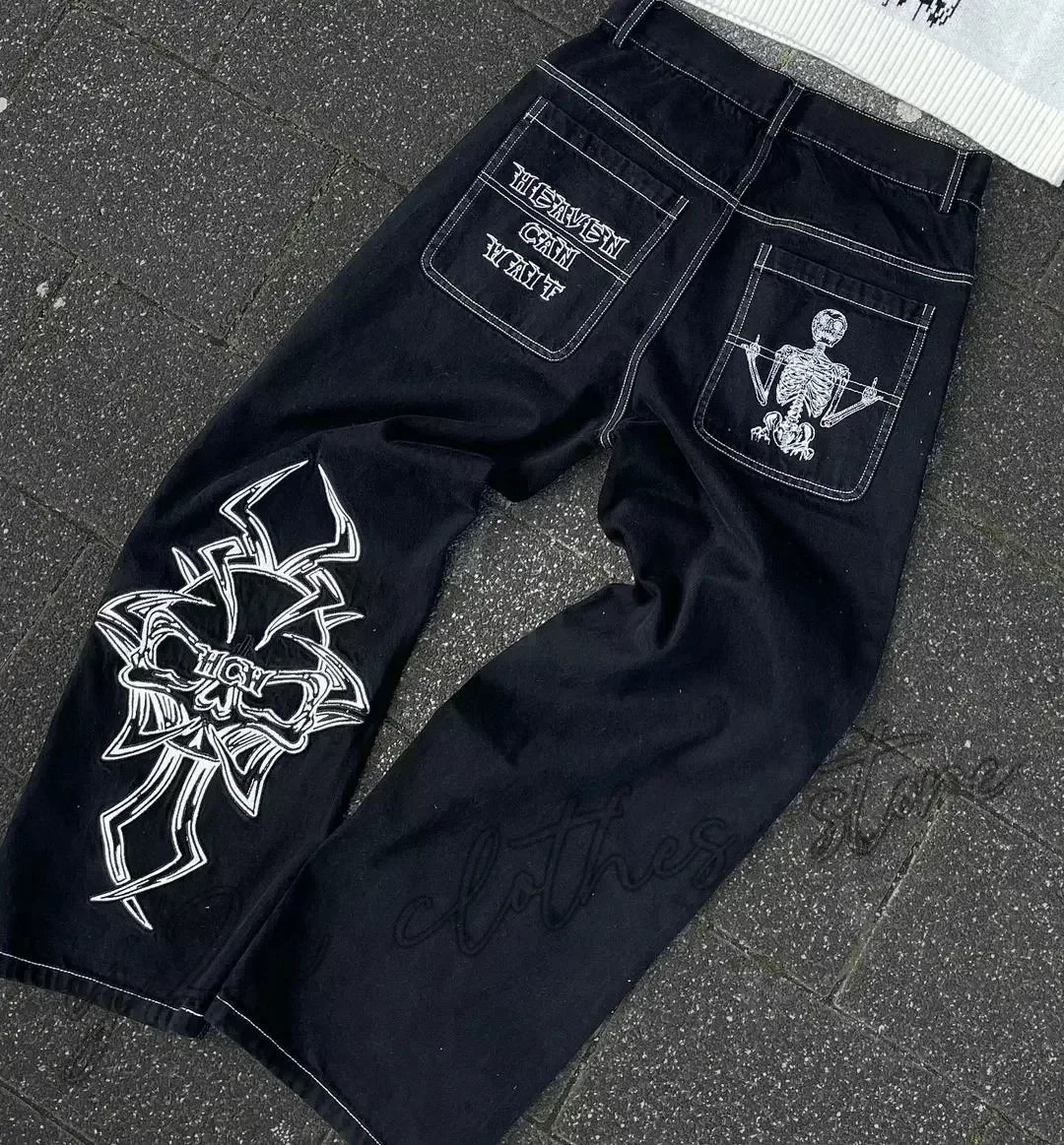 Black Baggy Y2K Jeans