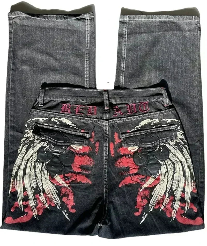 Black Baggy Y2K Jeans