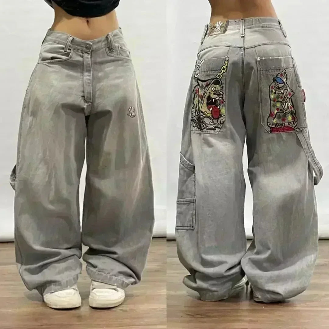 Black Baggy Y2K Jeans