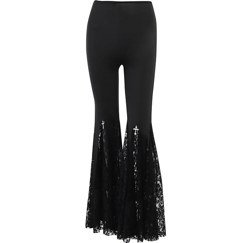 Black Gothic Flare Pants