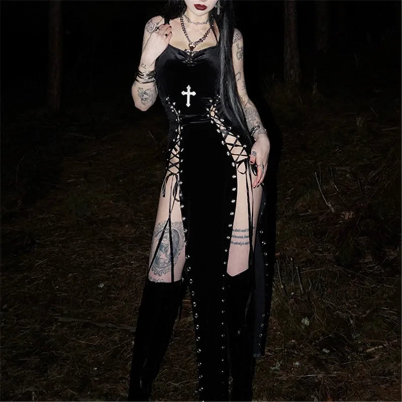 Black Side Split Maxi Dress